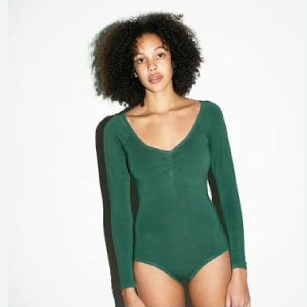 Women's Long Sleeve Bodysuit - Green and Black